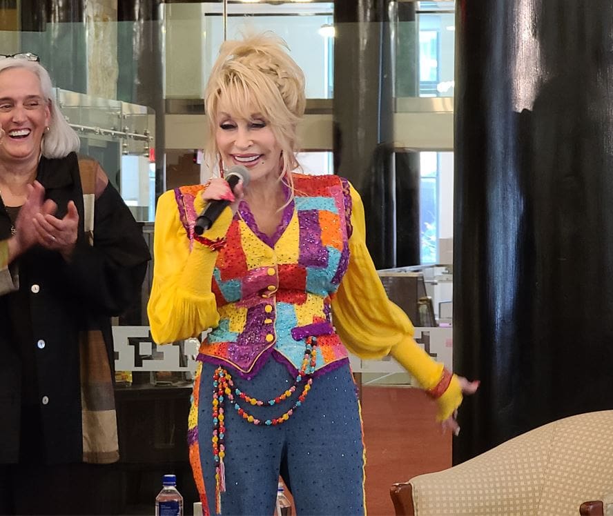 Featured image for “Dolly Parton serenades book celebration party at Wilmington Library”