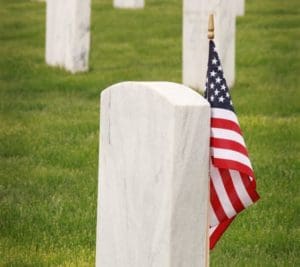 flag on gravestone Memorial Day