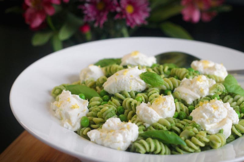 Featured image for “Pea Pesto with Creamy Lemon Ricotta”