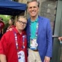 Frederica's Brian Perry defies odds, becomes an Olympian 4 Brian left and Tim Shriver right the CEO of Special Olympics International photo courtesy of Christine and Manny Perry