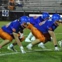 In the town too big for one state sits Frances E. Nunvar Stadium 7 Delmar Wildcats football team defenders getting ready for the snap photo courtesy of Delmar Wildcats Football Facebook
