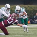 Caravel runs to school's first title since 2012 3 Caravel football Brock Rhoads tackles Archmere football Ryan Hagenberg in the DIAA 2A football state championship photo courtesy of Donnell Henriquez
