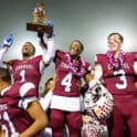 Caravel runs to school's first title since 2012 5 Caravel football poses with the trophy after winning the DIAA 2A football state championship photo courtesy of Donnell Henriquez