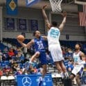 Delaware Blue Coats Javonte Smart attempts a pass in the win over the Greensboro Swarm photo courtesy of Ben Fulton