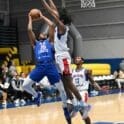 Delaware Blue Coats Ricky Council attempts a shot photo courtesy of Ben Fulton