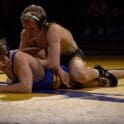 Jack MacDonald top of St. Marks rides Bradon Bole of Caesar Rodney during their 138 pound match Friday night. Bole won a 5 4 decision photo courtesy of Eric Donato