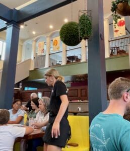 Abbotts dining room features baclony seating