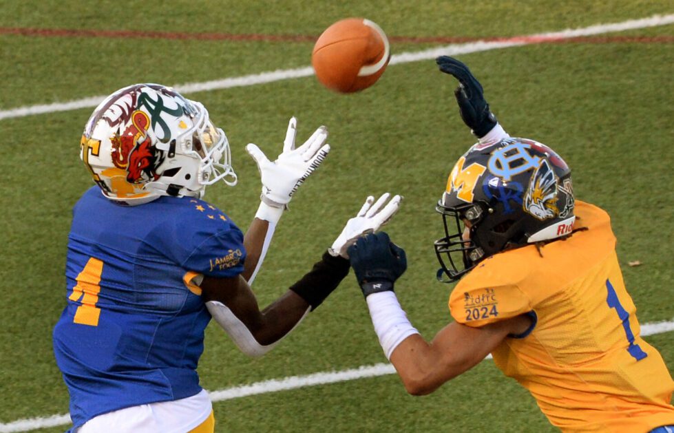 DFRC announces rosters for 69th Blue-Gold All★Star Football Game 1 The DFRC announced the high school seniors selected to play in the 69th DFRC Blue-Gold All★Star Football Game, scheduled for Friday, June 20. (Photo GARY EMEIGH - Trey Hamlin Gold defender Tre Von Paulson of Seaford Blue team- 2024 Blue-Gold All★Star Football Game)