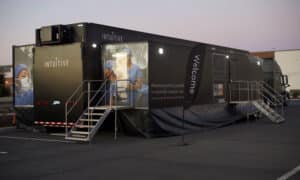 Bayhealth invited local high school students to explore cutting-edge robotic surgery and lung care technology inside Intuitive’s Thoracic Oncology Mobile Experience (TOME) Truck. (Photo courtesy of Bayhealth.)