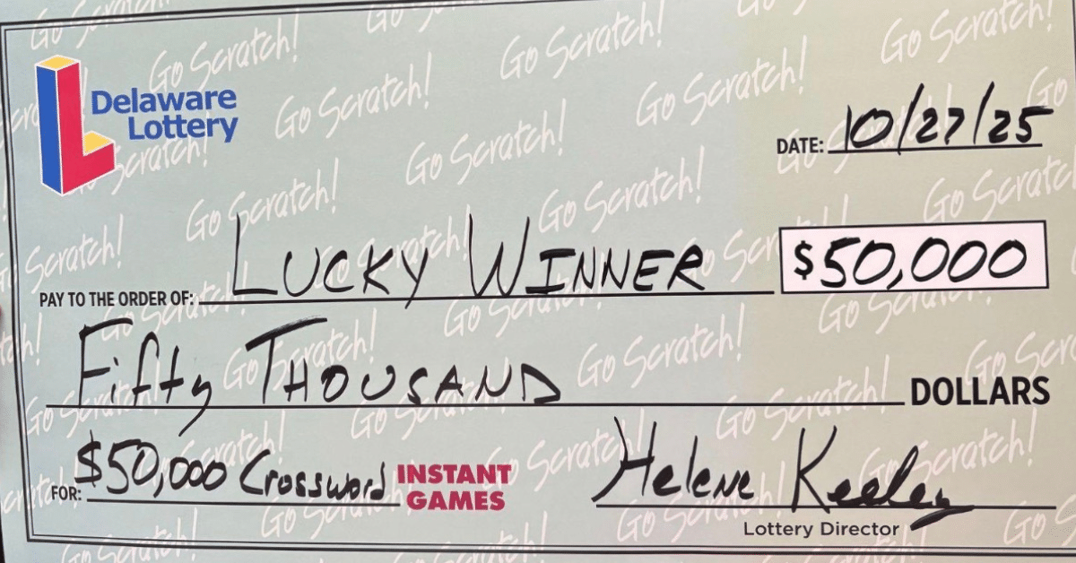 A Dover woman is now a millionaire after winning $1 million in the Oct. 22 Powerball drawing. (Photo courtesy of Delaware Lottery.)