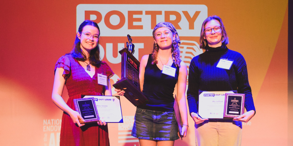 Natalia Gatti, a sophomore at Sussex Academy of Arts and Sciences, was named Delaware’s state champion at the 21st annual Poetry Out Loud State Finals on Feb. 19 at the Smyrna Opera House. (Photo courtesy of Delaware Division of the Arts.)