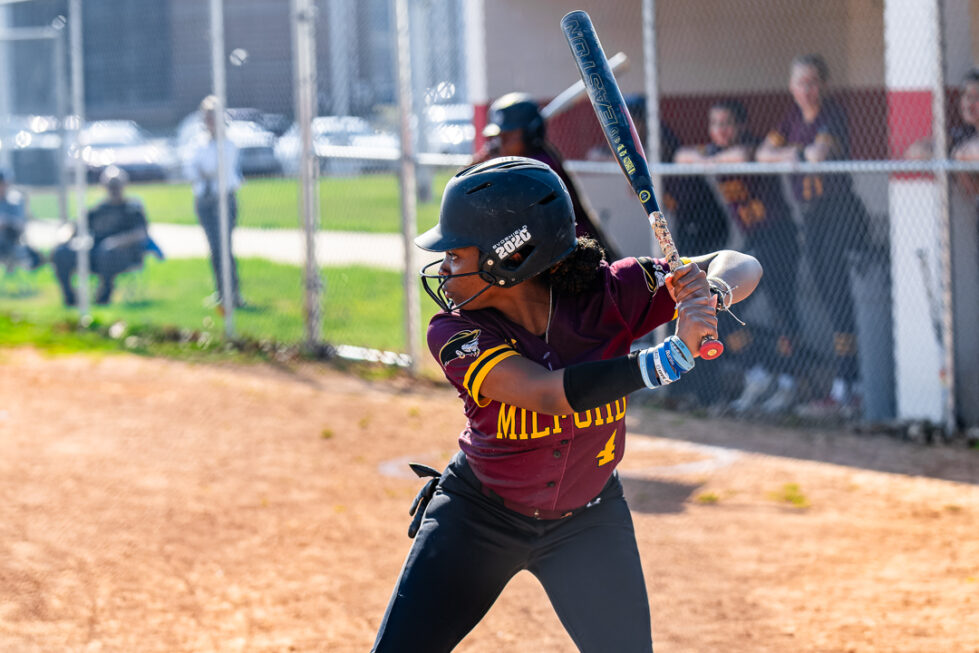 Senior Adrionna Fountain stands ready at the plate.
