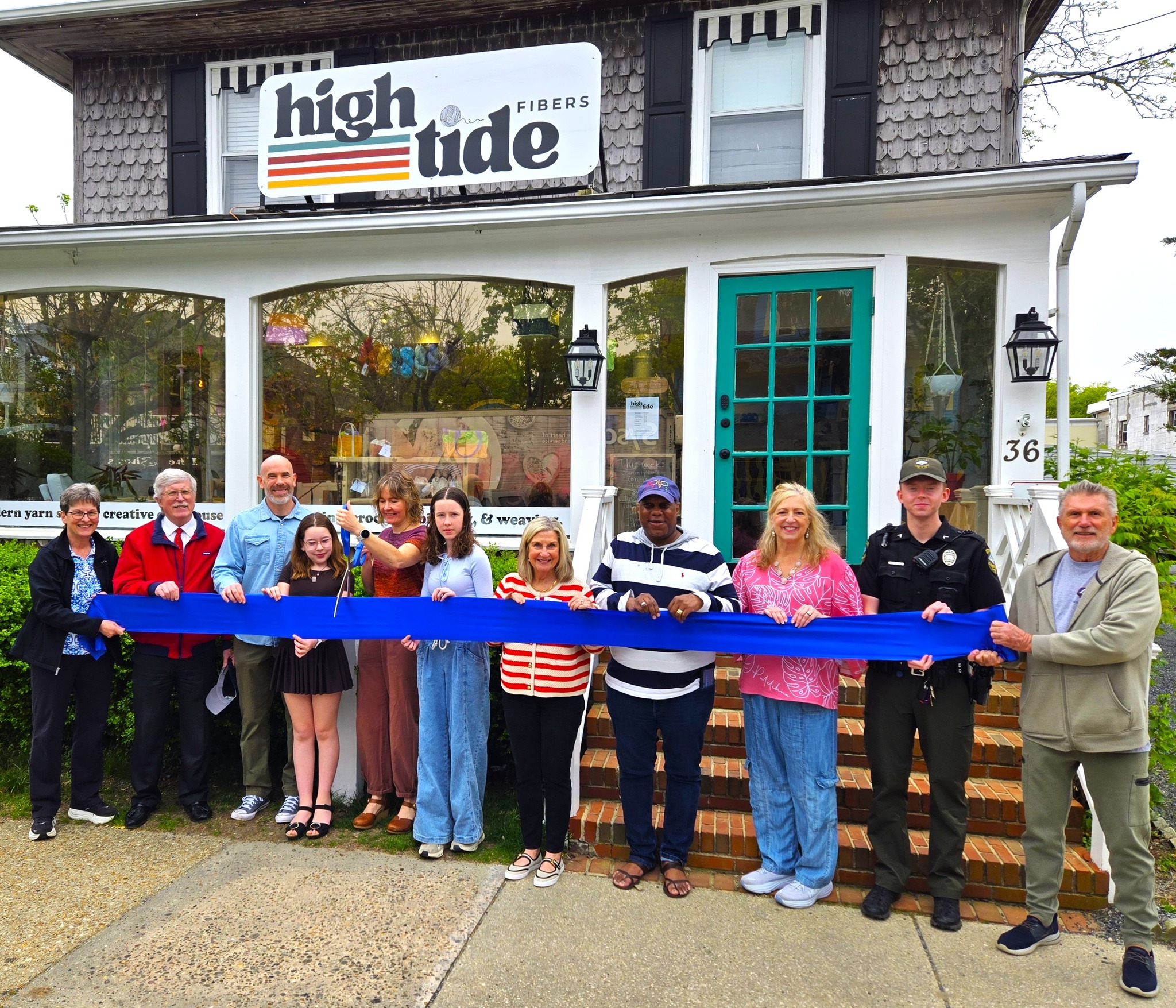 High Tide Fibers, a new yarn shop and creative space in downtown Rehoboth Beach, celebrated its opening with a ribbon cutting attended by local officials and community members. (Photo courtesy of Rehoboth Beach Main Street.) 