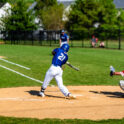 Dover senior Carter Bean at the plate in the Senators game against the Eagles.