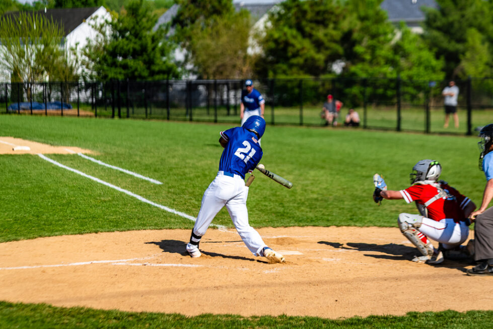 Dover senior Carter Bean at the plate in the Senators game against the Eagles.