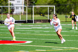 Kennedy Marks leads Smyrna into the offensive zone. Marks had one goal in the game.
