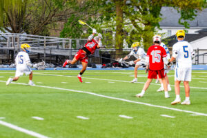 Sebastian shoots from the right side this time even leaving his feet for the shot.