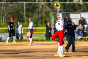 Adison Weisenberger extends to make the catch for Smyrna.