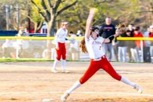 Freshman Alivia Fox in the midst of delivering her pitch against the Panthers. 