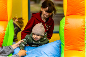 Families got to enjoy bounce houses as a part of the event.