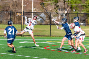 Photo Gallery: Smyrna vs Friends Boys Lacrosse 15 Smyrna attackman Drew Marks (9) takes a shot on goal