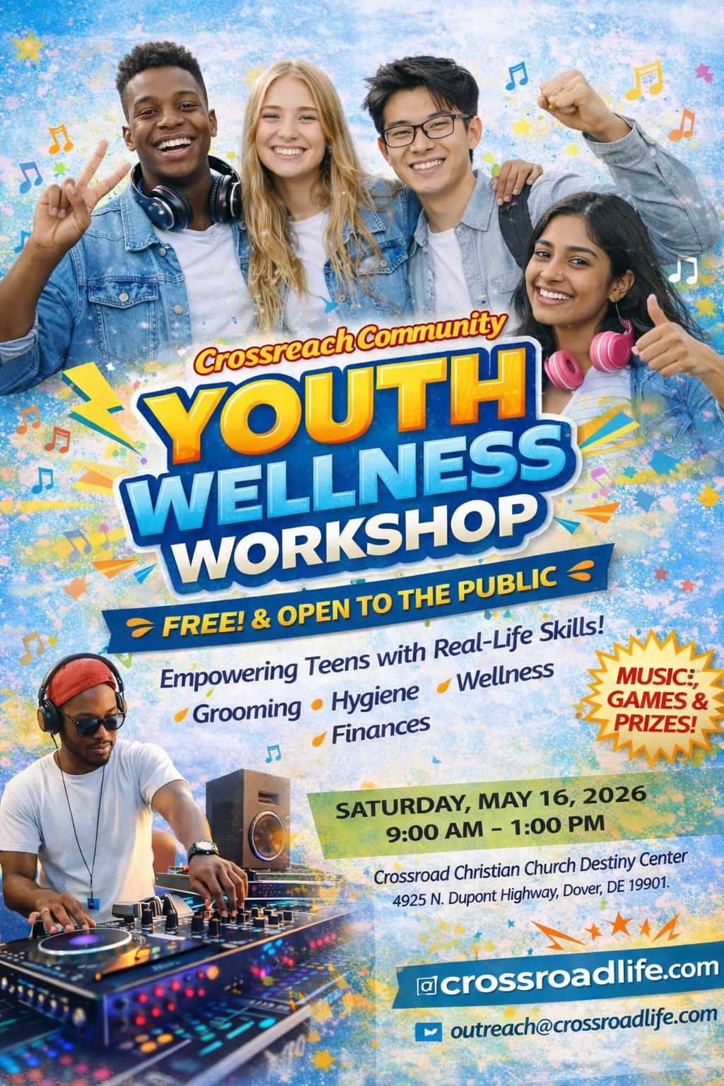 Crossroad Christian Church will host a free Community Health Fair on May 16 at the Destiny Center in Dover, offering wellness resources and activities for the public. (Photo courtesy of Crossroad Christian Church.)