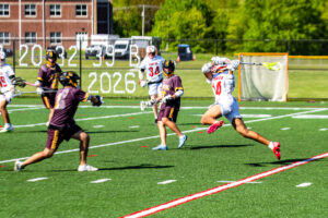 Smyrna senior Michael Sebastian winds up for a strong left-handed shot. Sebastian was one of nine seniors honored on senior night.