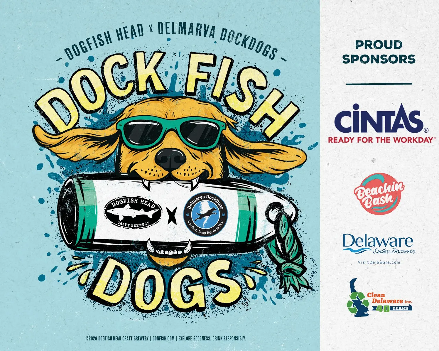 Dogfish Head Craft Brewery will host its free, family- and dog-friendly “Dockfish Dogs” festival on May 9, featuring dock diving competitions with Delmarva Dock Dogs, local vendors and adoptable pets. (Photo courtesy of Dogfish Head.) 