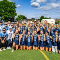 The Cape Henlopen girls lacrosse team celebrates winning the 2026 DIAA Girls Lacrosse State Championship game.