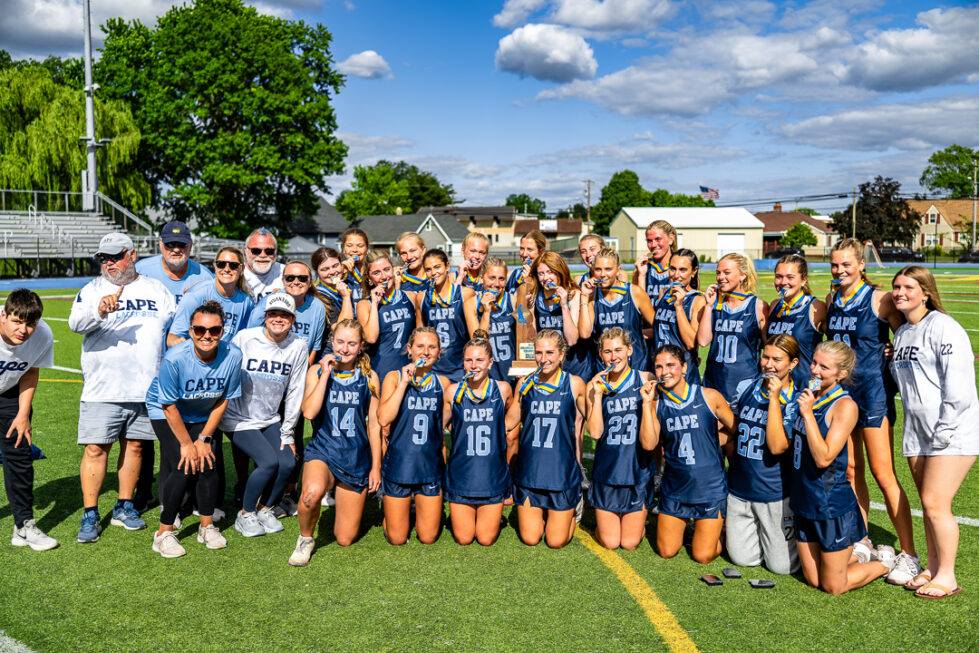 Photo Gallery: Cape Henlopen Girls Lacrosse Wins 2026 DIAA Girls Lacrosse State Championship 1 The Cape Henlopen girls lacrosse team celebrates winning the 2026 DIAA Girls Lacrosse State Championship game.