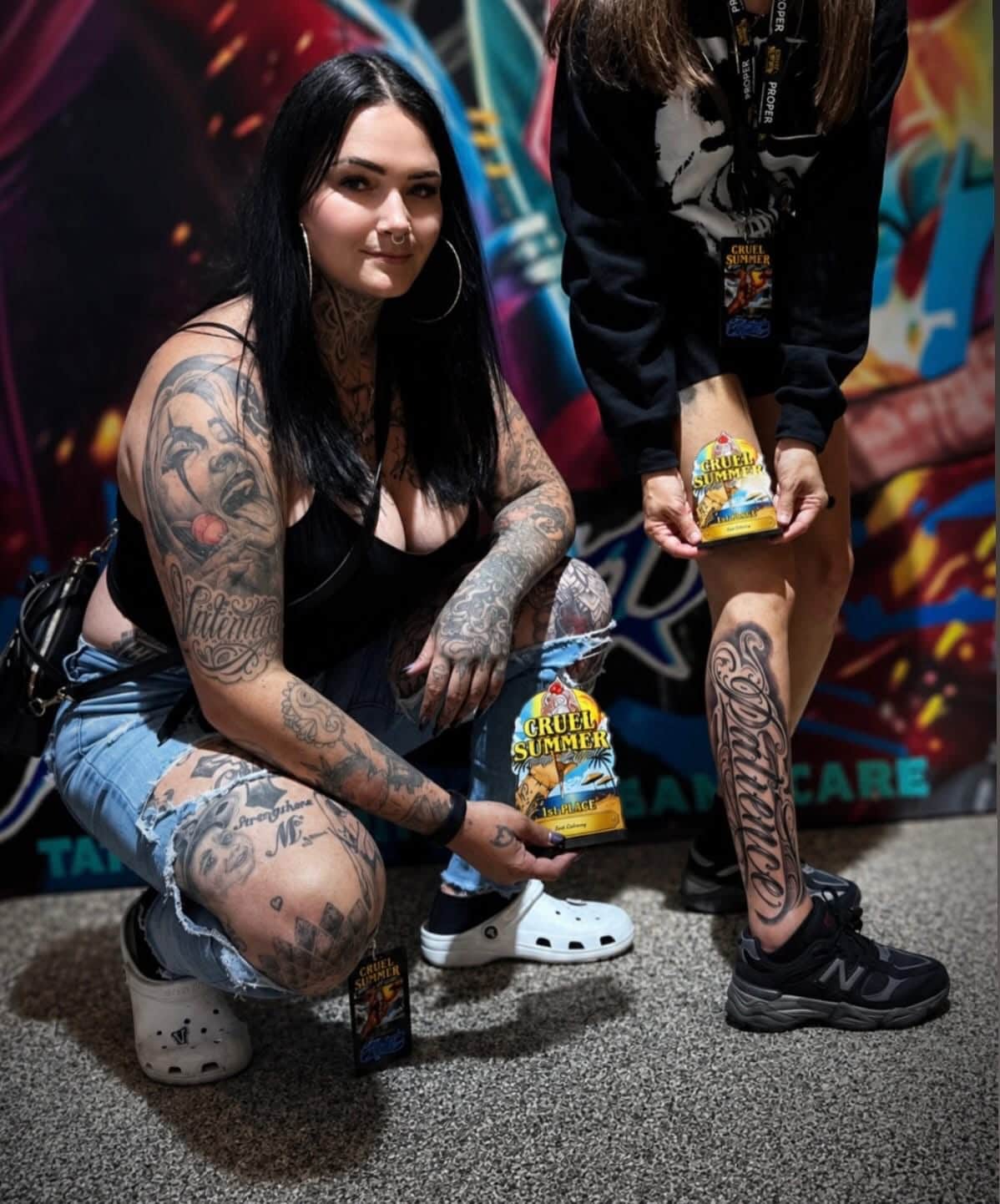 Menna Artese of Milford-based Delaware Branding Company won first place in the Best Lettering category at the Cruel Summer Tattoo Arts Festival in Maryland. (Photo courtesy of Delaware Branding Company.)